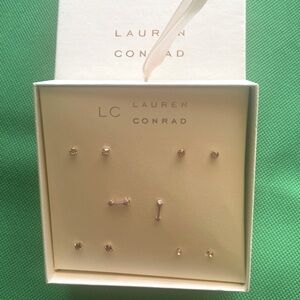 LC Lauren Conrad Gold and Light Purple Stud Earring Set